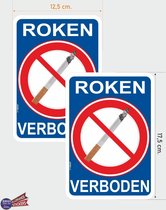 Roken verboden verkeersbord sticker set van 2 stuks.
