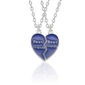 Vriendschapsketting - BFF ketting voor 2 - Blauw hart