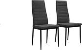 Eetkamerstoelen - 4 stuks - industrieel - Donker grijs - Woonkamer - Eetkamer - L&B Luxurys