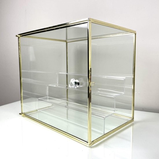 Beautybox Livia Goud Transparant Glas Messing frame Op