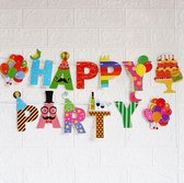 HAPPY PARTY Slingers, Kinder slingers, Letter Slingers, Multi kleuren, 13 stuks, Verjaardag, Kinderverjaardag, Feest, Party, Decoratie, Versiering