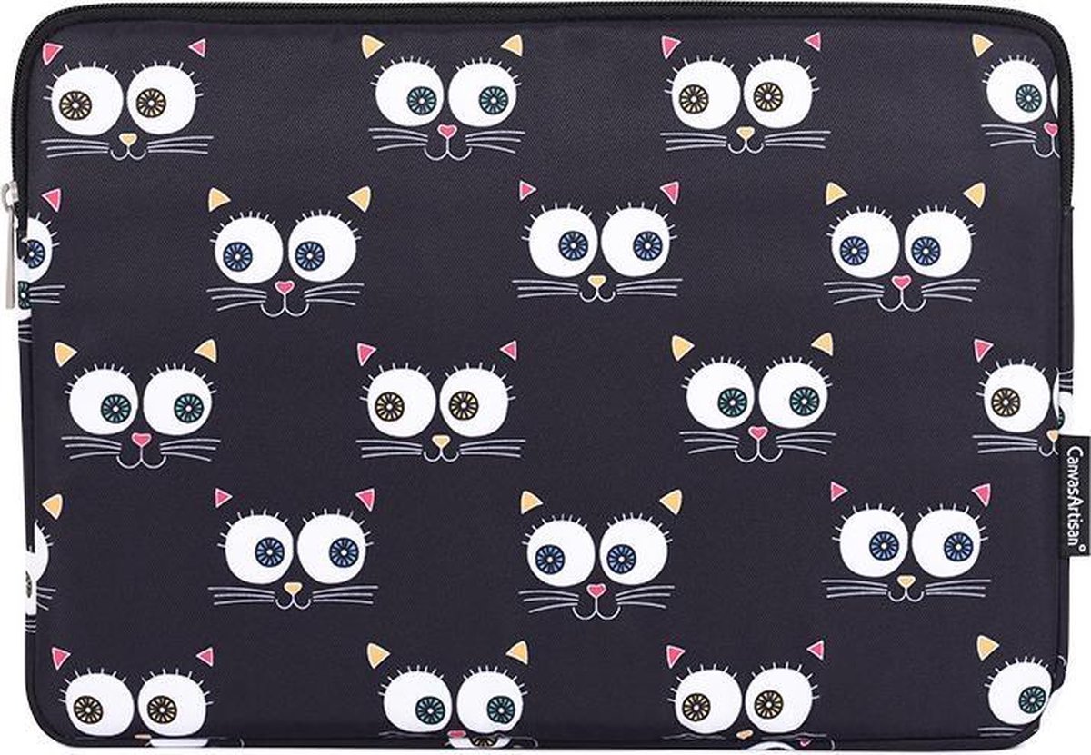 Laptophoes 13 Inch GV – Case Hoes Geschikt voor o.a Macbook Pro 13 Inch 2009-2012 / Pro 14 inch 2021 / Macbook Air 2008-2017 – Laptop Sleeve – Cat