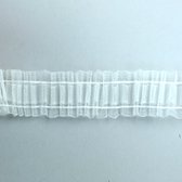 gordijn rimpelband wit transparant met koord - gordijnband rimpel - 25mm x 5m - innaaibaar band