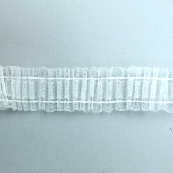 gordijn rimpelband wit transparant met koord - gordijnband rimpel - 25mm x  5m -... | bol