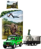 Jurassic World dekbedovertrek Dino-1persoons-140x200-dinosaurus dekbed , incl. Speelgoed Dino Transport