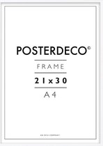 Fotolijst - Posterdeco - Premium Hout - Fotomaat 21x30 cm (A4) - Posterlijst - Fotolijstje - Wit