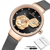 Naviforce® Horloges voor Vrouwen Dameshorloge Meisjes Moederdag Cadeautje Cadeau – Dames Watch Horloge – Horlogebox Geschenkdoos – Zwart Rosé