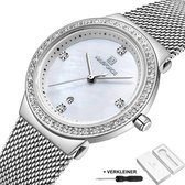 Horloges voor Vrouwen Dames Horloge Dameshorloge Watch - Meisjes Horloges - Incl. Horlogebox Geschenkdoos & Versteller - Zilver Wit - Litts®