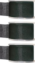 3x Hobby/decoratie zwarte organza sierlinten 4 cm/40 mm x 20 meter - Cadeaulint organzalint/ribbon - Striklint linten zwart