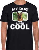 Duitse herder honden t-shirt my dog is serious cool zwart - heren - Duitse herders liefhebber cadeau shirt 2XL