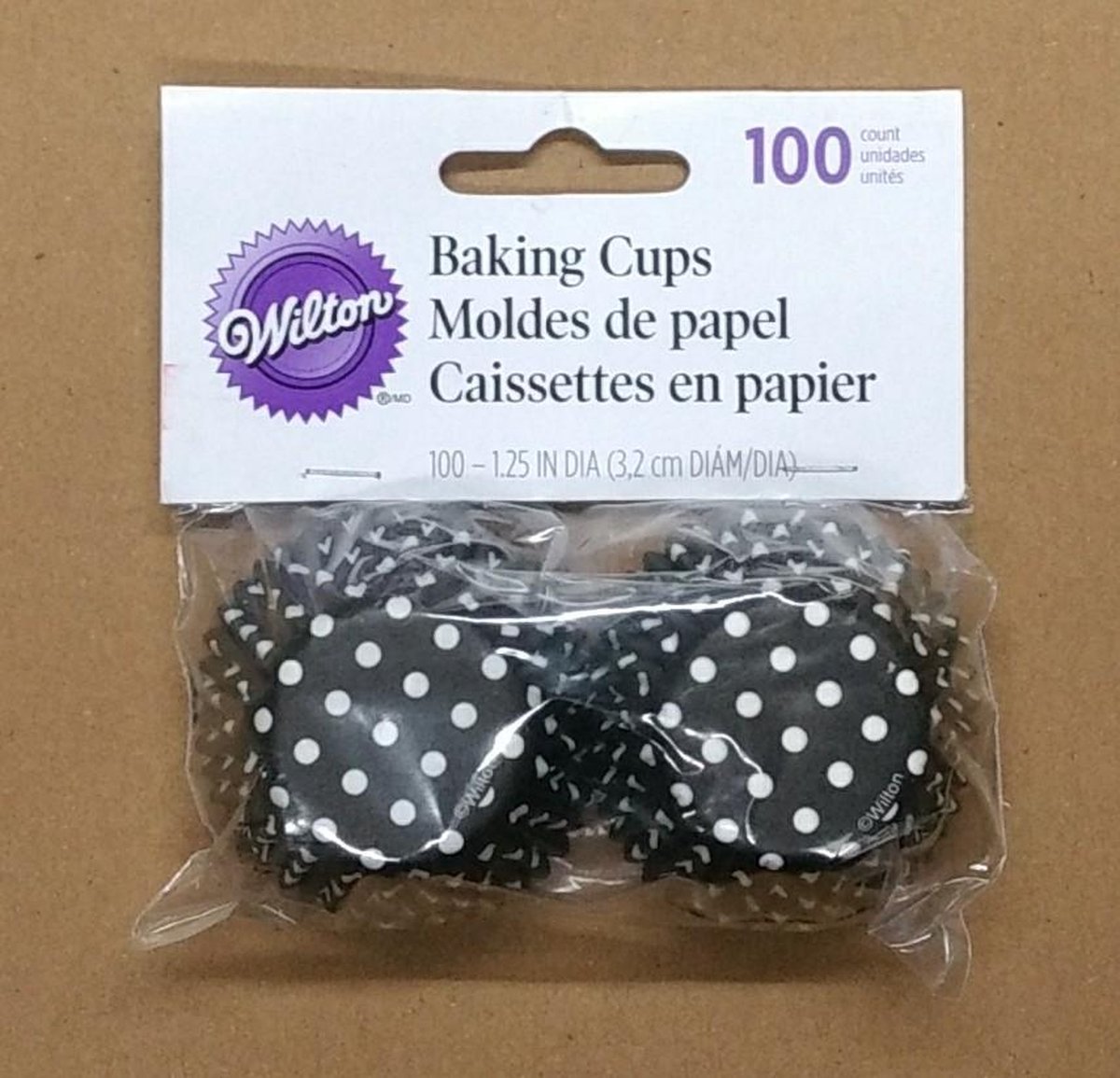 Wilton Mini Baking Cups Black Dots - 100st - MINI cupcake bakpapiertjes
