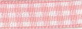 SR1403/10 154 Gingham Ribbons 10mm 20mtr light pink