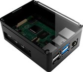 anidees Aluminium Pi Case Gehäuse für Raspberry Pi 4 Model B - Schwarz (AI-PI4-BB)