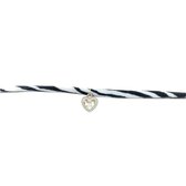 Zebra elastic bracelet heart - Zilver