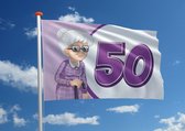 Verjaardagsvlag: '50' - 100x150 cm