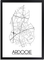 Ardooie Plattegrond poster A3 + Fotolijst Zwart (29,7x42cm) - DesignClaud