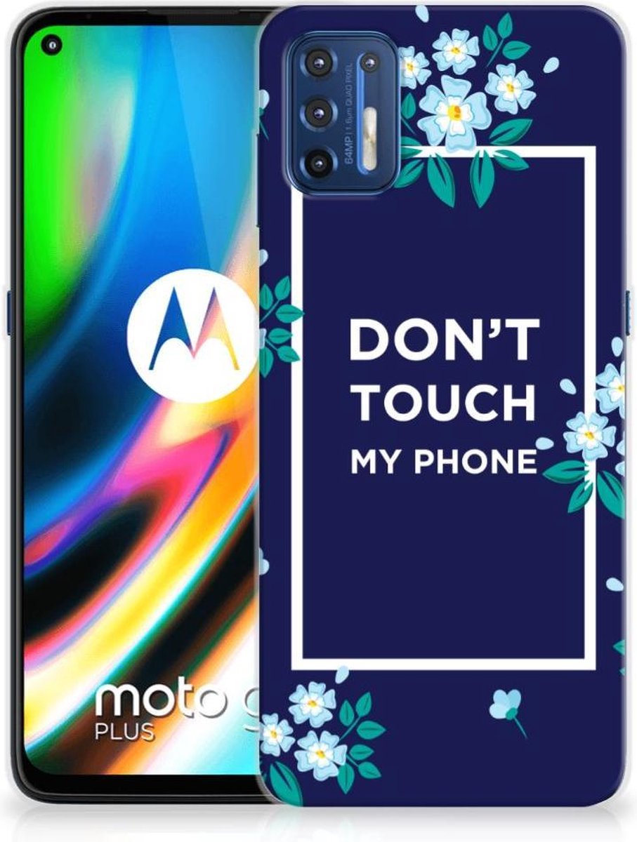 Motorola Moto G9 Plus Silicone-hoesje Flowers Blue DTMP