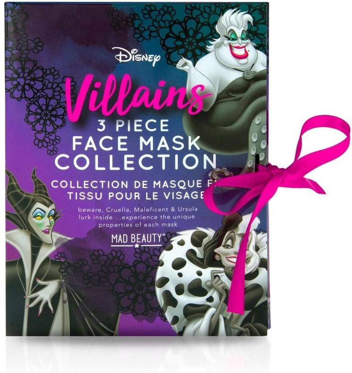 Disney Villains Gezichtsmasker 3 stuks Cruella-Maleficent-Ursula
