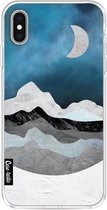 Casetastic Apple iPhone XS Max Hoesje - Softcover Hoesje met Design - Mountain Night Print