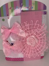 cadeau haarset, haarband+ 2x haarspeld baby/ peuter roze