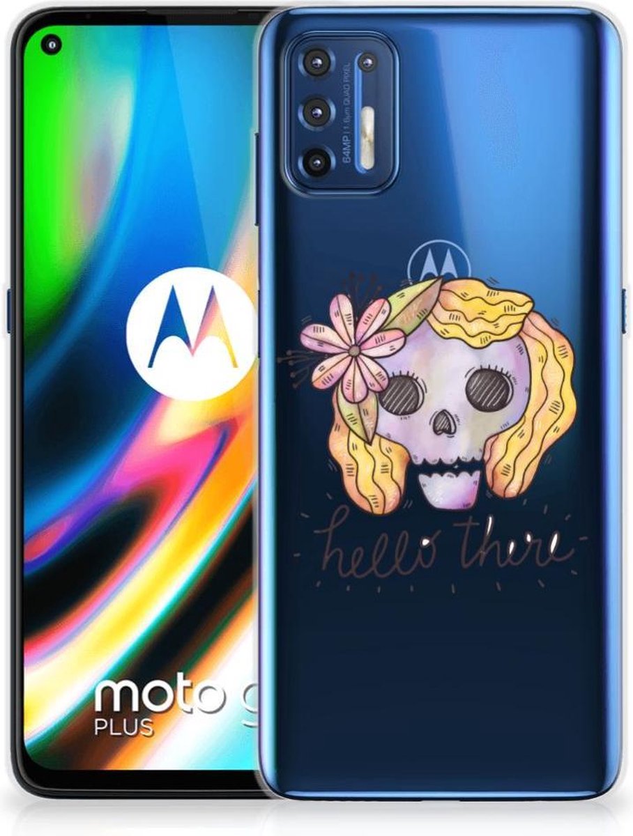 Silicone Back Case Motorola Moto G9 Plus Boho Skull