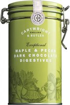 Cartwright & Butler Cadeautip: Vintage Koekblik gevuld met Engelse Maple Pecan Chocoladekoekjes - mosgroen
