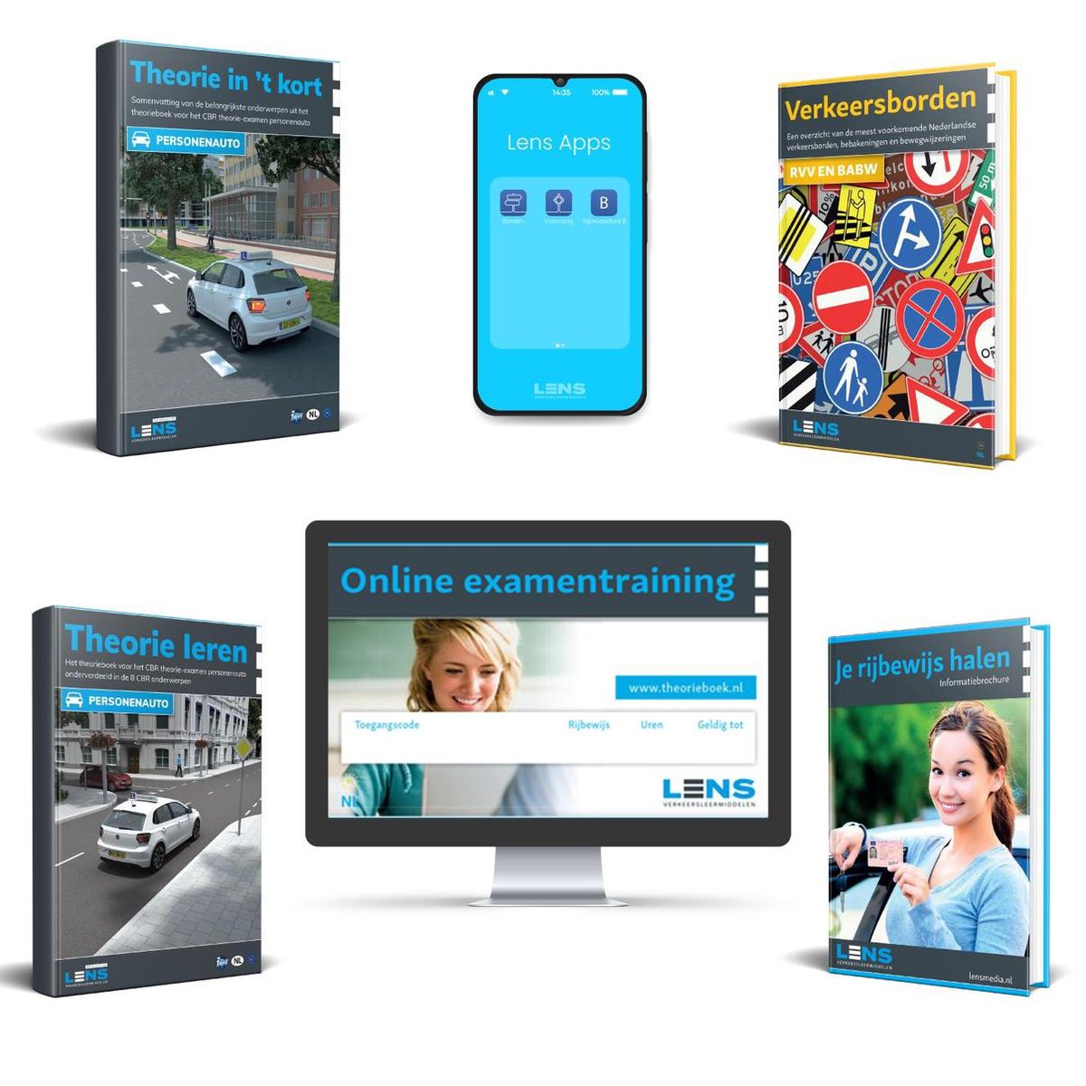 AutoTheorieboek Rijbewijs B 2021 met 50 Online Examens - Totaal theorie pakket voor theorie Rijbewij