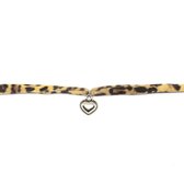 Leopard elastic bracelet heart - Zilver