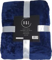 Fleece deken - fleece plaid - 150 x 200 - super zacht - 280 gsm - Donker Blauw