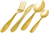 16-delige RVS bestekset hoogglans goud voor 4 personen - Tafelbestek voor ontbijt lunch en diner