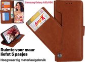 EmpX.nl Samsung Galaxy A80/A90 Bruin Boekhoesje | Portemonnee Book Case | Flip Cover Hoesje | Met Multi Stand Functie | Kaarthouder Card Case | Beschermhoes Sleeve | Met Pasjeshouder & Magnee