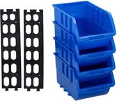 Gereedschapsbak / Opbergbak XL met Ophangrails (4 stuks)