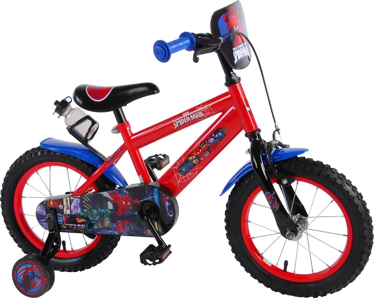 Volare Ultimate Spider-Man Kinderfiets Jongens 14 inch Rood Blauw - Foto 3