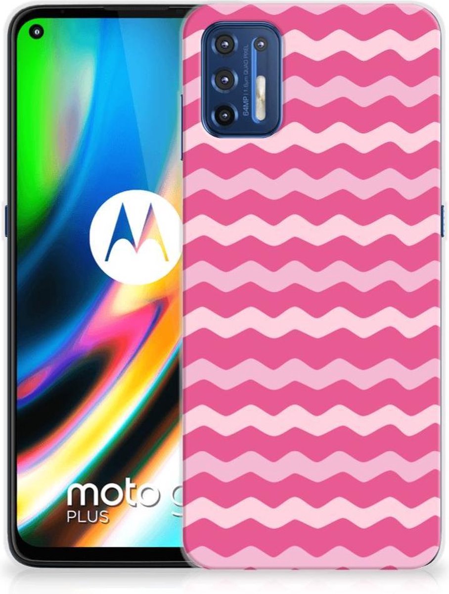 Motorola Moto G9 Plus TPU bumper Waves Pink