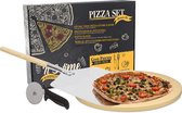 IMPAQT Pizza set - Extra dikkePizzasteen,  luxe pizzaschep en pizzasnijder