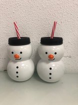 Sneeuwpop beker - set van.2 stuks