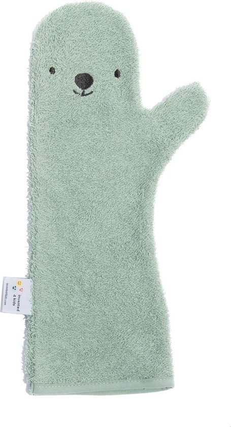 Nifty - Baby Shower Glove - Douche Washandje - Washandjes - Groen - IJsbeer