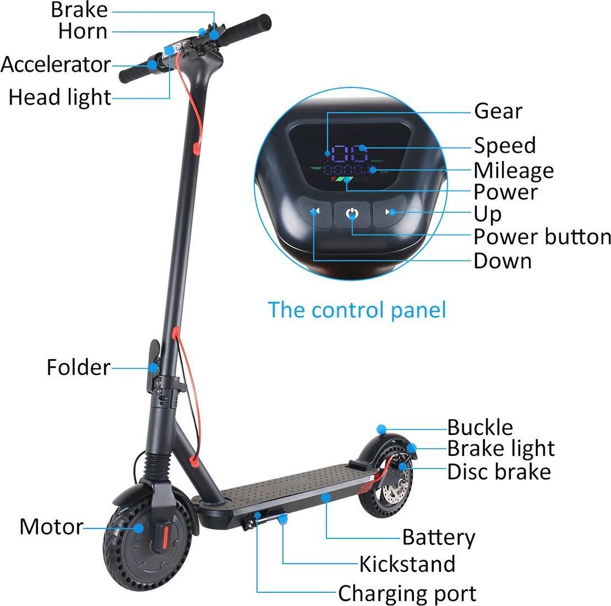 Scooter électrique Windgoo M12 - 25 km / h - autonomie jusqu'à 20 km | bol