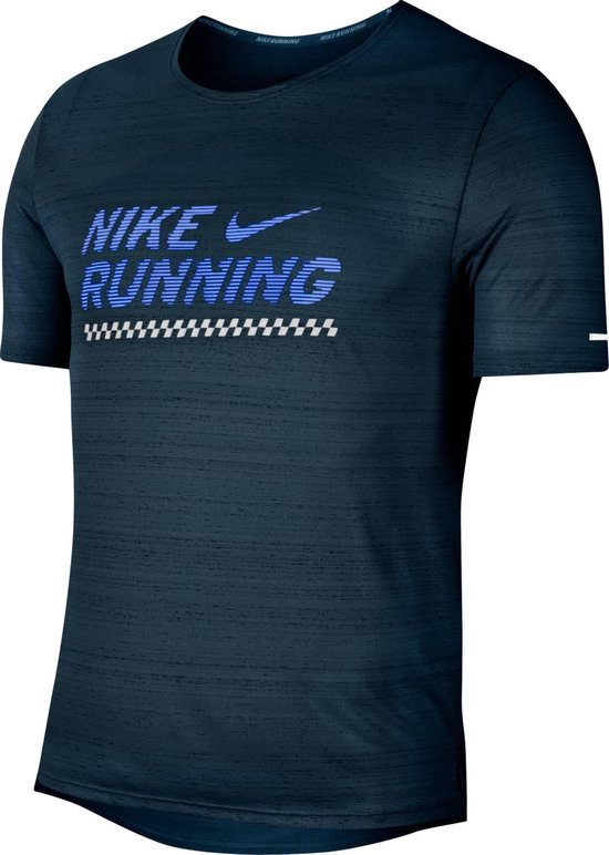Nike Miler S/S Ff Gx Sportshirt Heren - Maat S