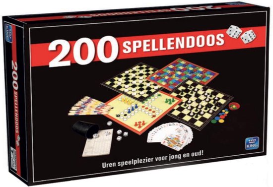 Afbeelding van het spel Spellendoos - Spelletjes - Bordspel - Game - Games - Spel - 200 spellen - Dobbelspel - Actiespel - Kaartspel