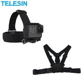 PRO SERIES 2 in 1 Accessories Kit Borst Strap + Head Strap Mount voor GoPro / DJI OSMO & Action Cameras
