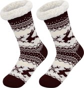 JAXY - Huissokken Dames - Verwarmde Sokken - Anti Slip Sokken - Huissokken - Bedsokken - Warme Sokken - Kerstcadeau Voor Vrouwen - Thermosokken - Dikke Sokken - Fluffy Sokken - Kerstsokken Da