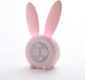 Bunny slaaptrainer én kinderwekker voor kinderen - nachtlampje - 2020 versie: roze-blauw-groen