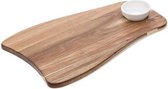 Tapasplank uit Italië - Borrel - Kaas - Presentatie - Serveer - Hapjes - Met melamine sausbakje - Acacia hout - 39,4 X 25 X 1,5 cm