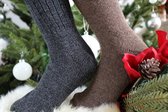 3 Paar Wollen Dames Sokken Winter/ Kerst Sokken Paars/ Grijs / Mint Maat 36-40