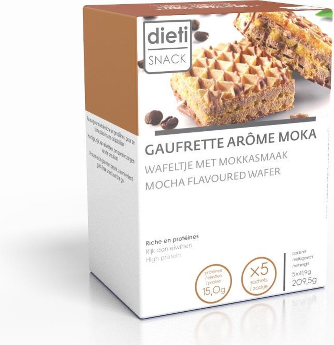 Goedkoopste Dieti Snack Mokka Wafel - 5 stuks - Snack