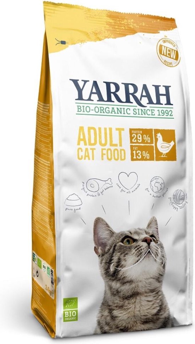 Yarrah Yarrah Kattenvoer Droog Bio Adult Kip 2,4 kg