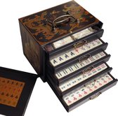 Mahjong spel - in houten kist zwart M