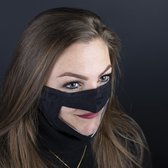 KIMO DIRECT Doorzichtig Mondkapje Stof Zwart - Set van 2 - Wasbaar - Spatmasker Mondmasker Voor Dames en Heren - Gelaatmasker Face Shield