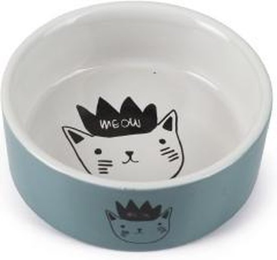 Beeztees Eek- Kattenvoerbak - Keramiek - Blauw - 11,5x11,5x4 cm